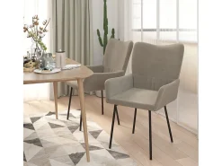 Dalira Sillas de comedor 2 unidades terciopelo gris claro