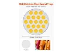 Deshidratador de Alimentos SucceBuy Deshidratador Rotatorio de Alimentos, 12 Bandejas, Acero Inoxidable, 800 W, para Deshidratar Fruta
