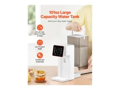 Dispensador de Agua SucceBuy Caliente Instantánea de Mostrador, Fuente de Agua Caliente con Depósito Extraíble de 3 L, 6 Temperaturas Ajustables y 8 Volúmenes