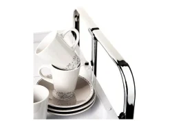DON HIERRO - Carrito auxiliar plegable BAUHAUS cromado con ruedas – 2 niveles y 4 posiciones-Pino envejecido
