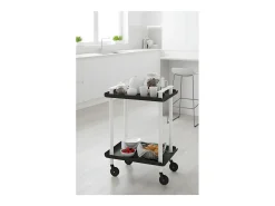 DON HIERRO - Carrito auxiliar LEKY, armazón blanco, 2 estantes. Multifuncional, práctico y decorativo-
