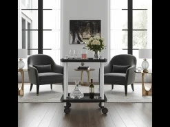 DON HIERRO - Carrito auxiliar LEKY, armazón blanco, 2 estantes. Multifuncional, práctico y decorativo-