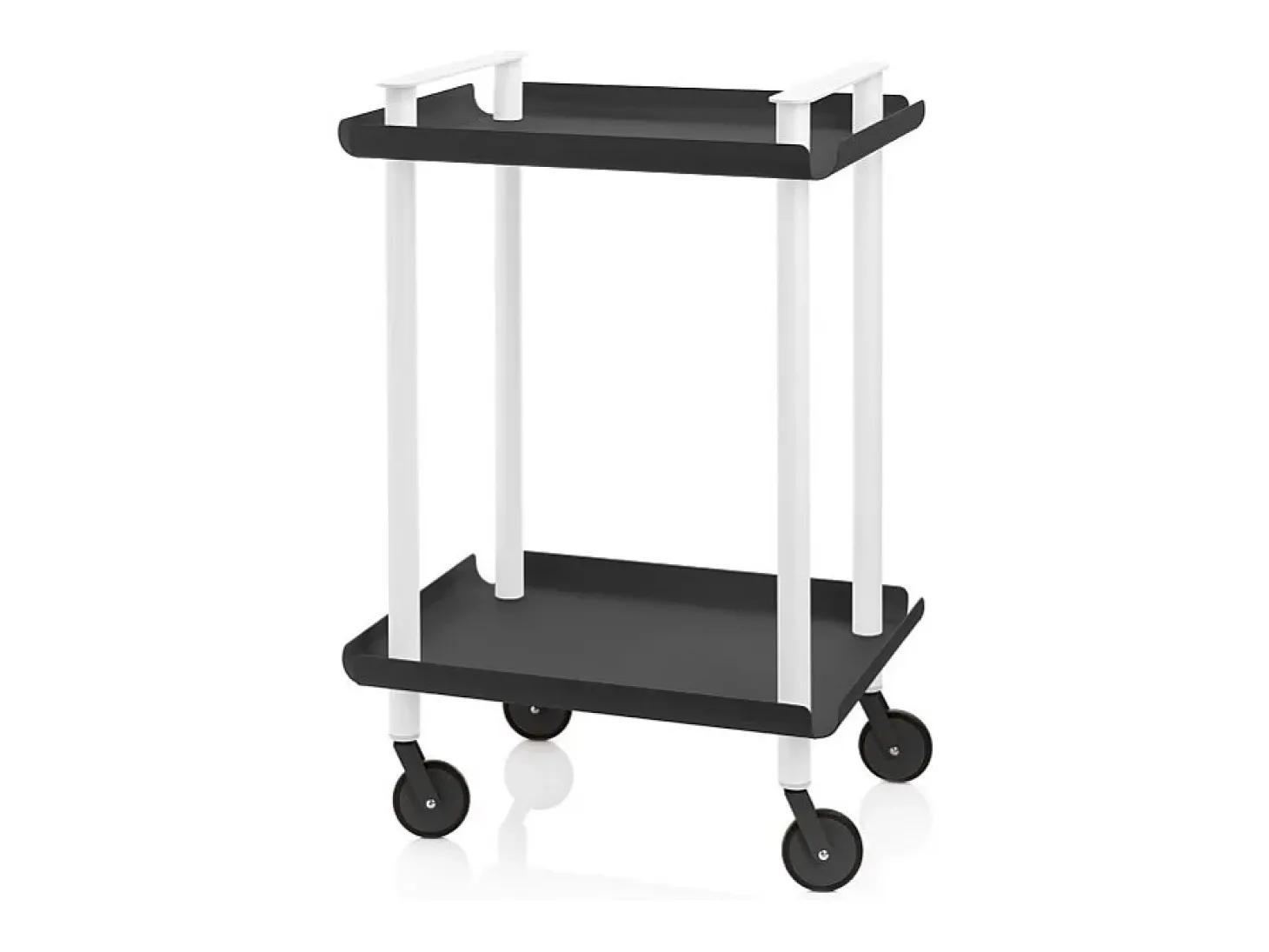 DON HIERRO - Carrito auxiliar LEKY, armazón blanco, 2 estantes. Multifuncional, práctico y decorativo-