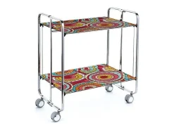 DON HIERRO - Carrito auxiliar plegable BAUHAUS cromado con ruedas – 2 niveles y 4 posiciones-