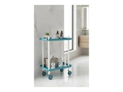 DON HIERRO - Carrito auxiliar LEKY, armazón blanco, 2 estantes. Multifuncional, práctico y decorativo-
