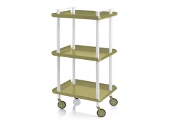 DON HIERRO - Carrito auxiliar LEKY, armazón blanco, 3 estantes. Multifuncional, práctico y decorativo-