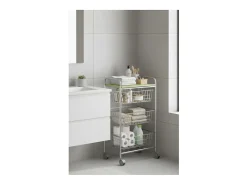 DON HIERRO - Carrito verdulero GREEN, 4 cestas de gran capacidad, Gris aluminio y Verde pistacho-