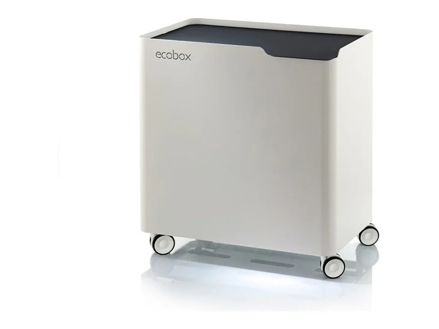 DON HIERRO - Cubo de basura reciclaje ECOBOX, con ruedas y cierre suave, 60 litros-