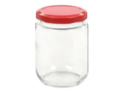Drew Mason Tarros de mermelada de vidrio con tapa roja 96 unidades 230 ml