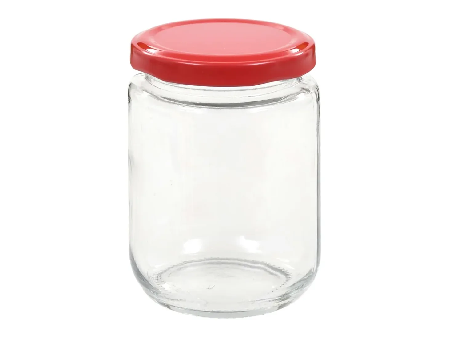 Drew Mason Tarros de mermelada de vidrio con tapa roja 96 unidades 230 ml