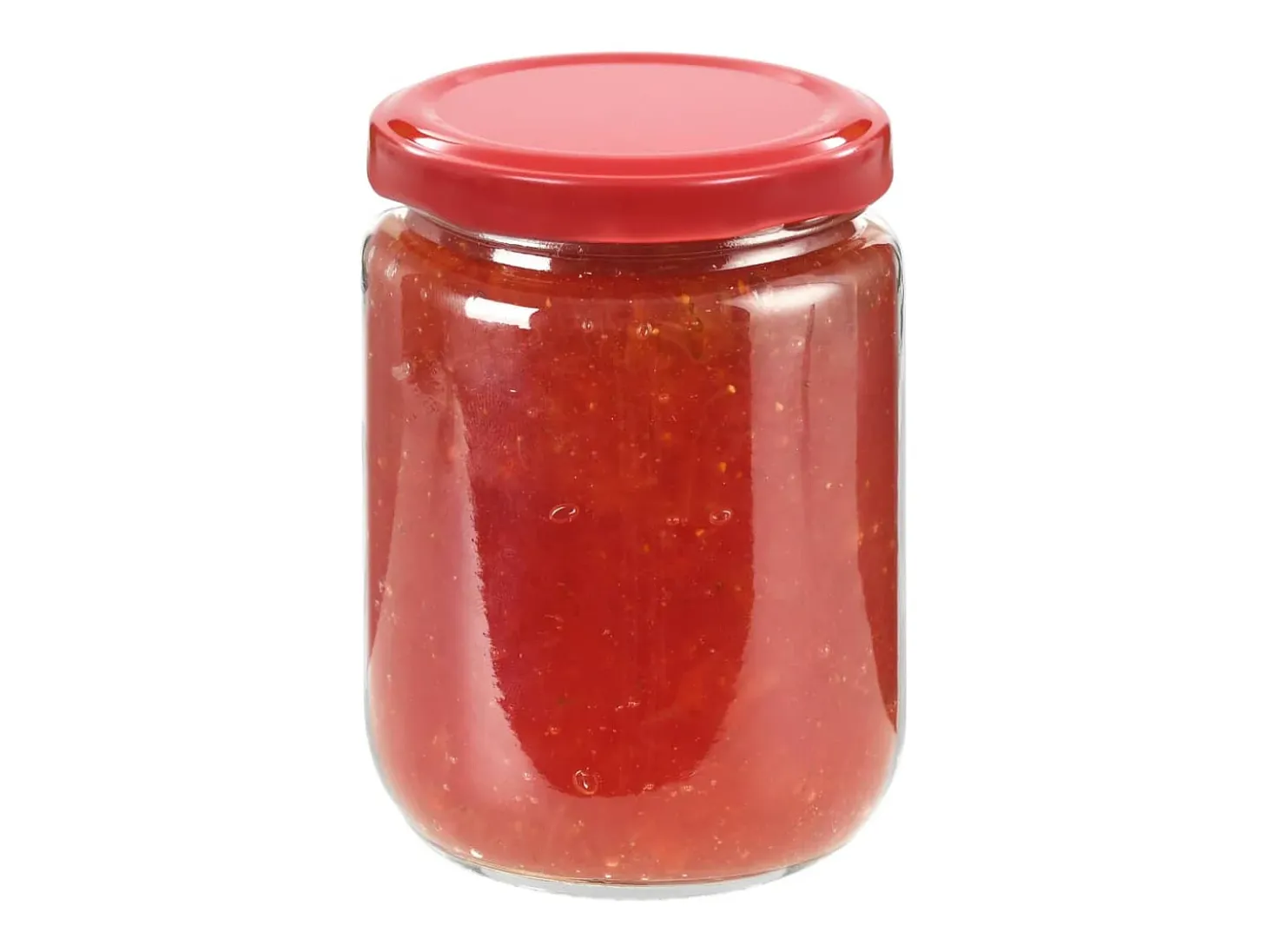 Drew Mason Tarros de mermelada de vidrio con tapa roja 96 unidades 230 ml