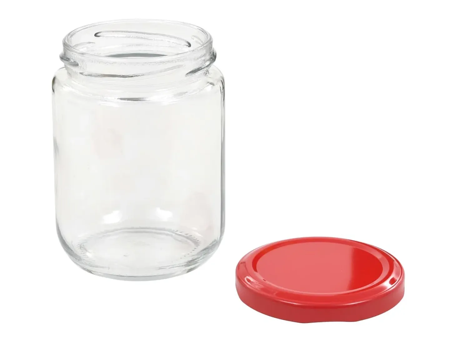Drew Mason Tarros de mermelada de vidrio con tapa roja 96 unidades 230 ml