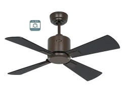 eco neo III 92, ventilador sin luz, cuerpo marrón con aspas de teca y negras, casafan