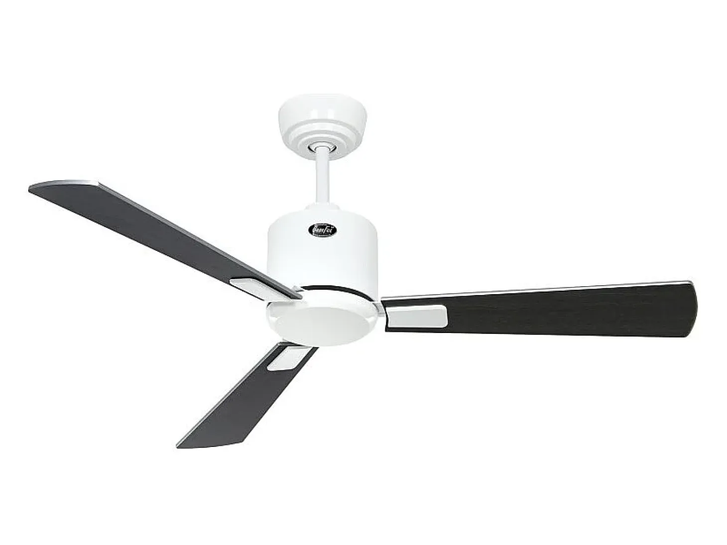 eco neo III 103 ventilador wifi sin luz, cuerpo blanco con aspas wengué y gris, casafan