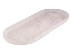 El Plato Ovalado De Resina - Rosa Blanco