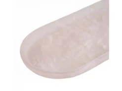 El Plato Ovalado De Resina - Rosa Blanco