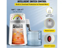 Electrodoméstico Pequeño SucceBuy Destilador de Agua Pura 4 L, Filtro Purificador de Agua 1 L/H, Casa Médica Dental, 220 V
