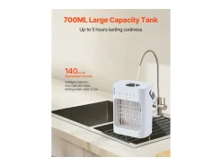 Enfriador de Aire Portátil, SucceBuy 4 en 1 Acondicionador de Aire Portátil con Tanque de Agua de 700 mL