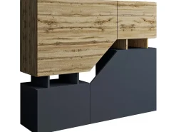 Escritorio alto "Ceelias" 120 x 35 x 100 cm - Gris/Marrón