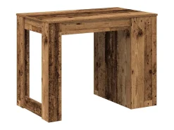 Escritorio con cajón estante madera contrachapada madera vieja
