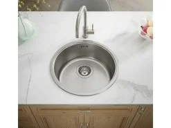 Essenox fregadero 1 cubeta redonda en acero inoxidable 42.5cm Essebagno