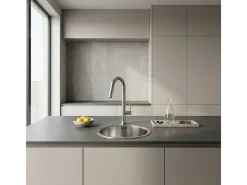 Essenox fregadero 1 cubeta redonda en acero inoxidable 42.5cm Essebagno