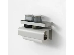 Estante de cocina con portarrollos de metal moderno Gef - Gris