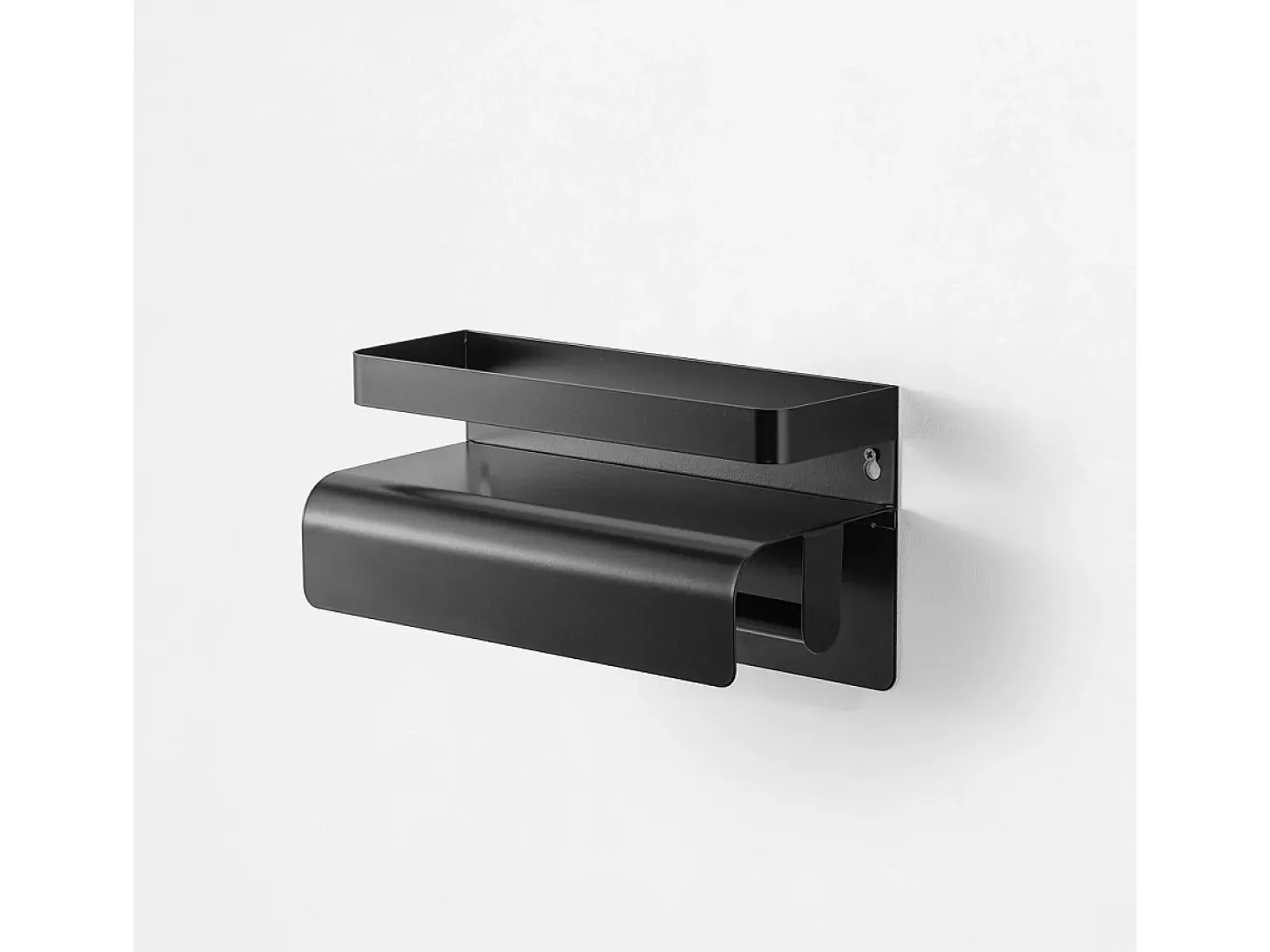 Estante de cocina con portarrollos de metal moderno Gef - Negro