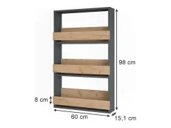 Estante para copas de vino oro power roble/antracita 60x15.1x98 repose