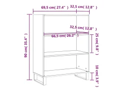 Estantería blanca brillante 69,5x32,5x90 cm