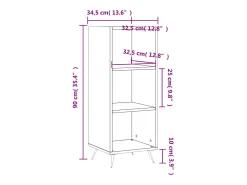 Estantería blanca 34,5x32,5x90 cm madera de ingeniería