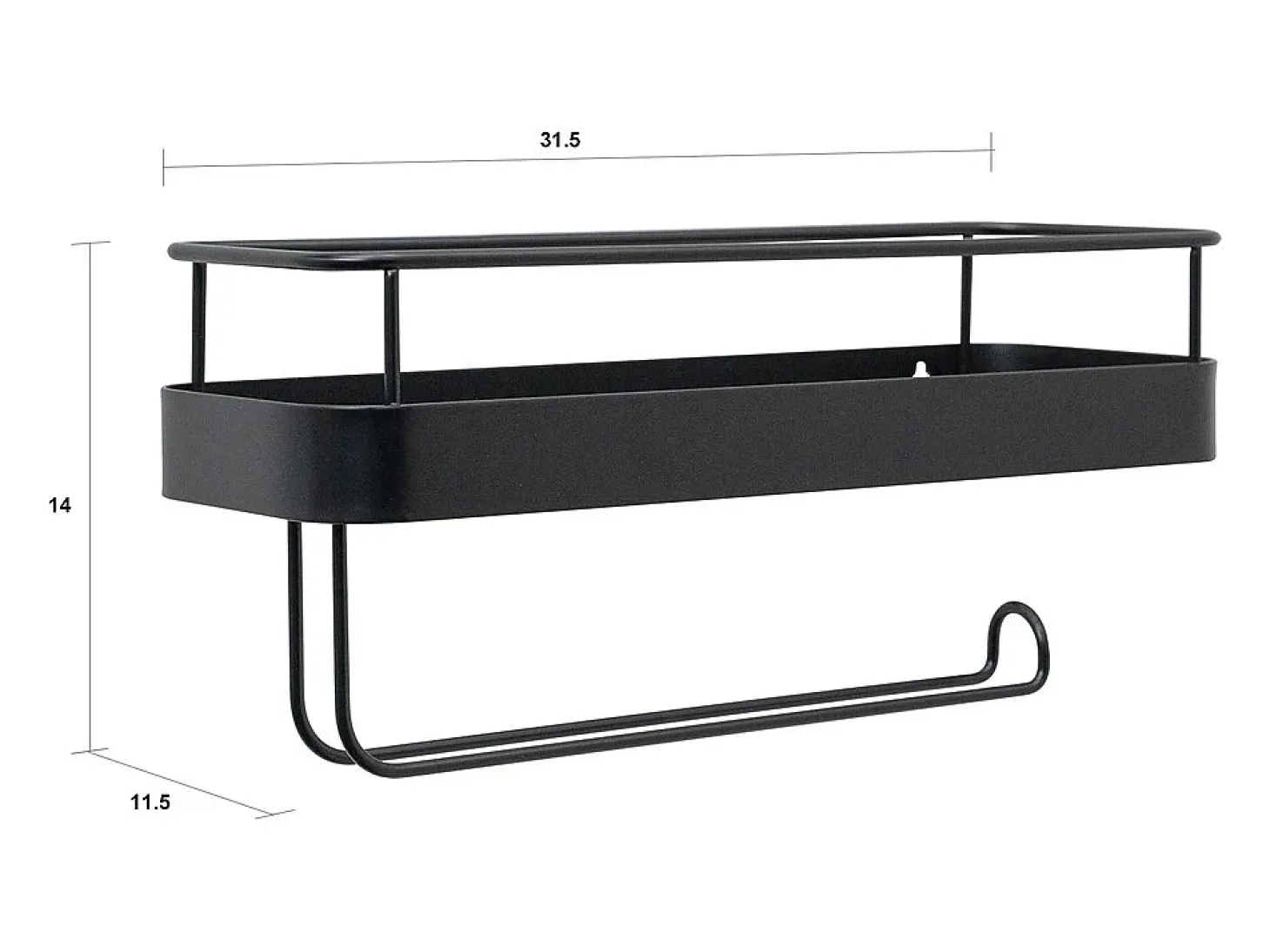 Estantería de metal con portarrollos de cocina Toon - Negro