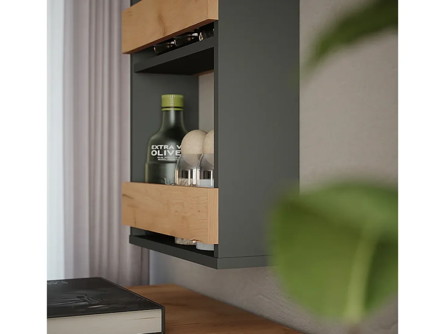 Estantería de pared oro power roble/antracita 40x15.1x98 repose