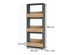 Estantería de pared oro power roble/antracita 40x15.1x98 repose