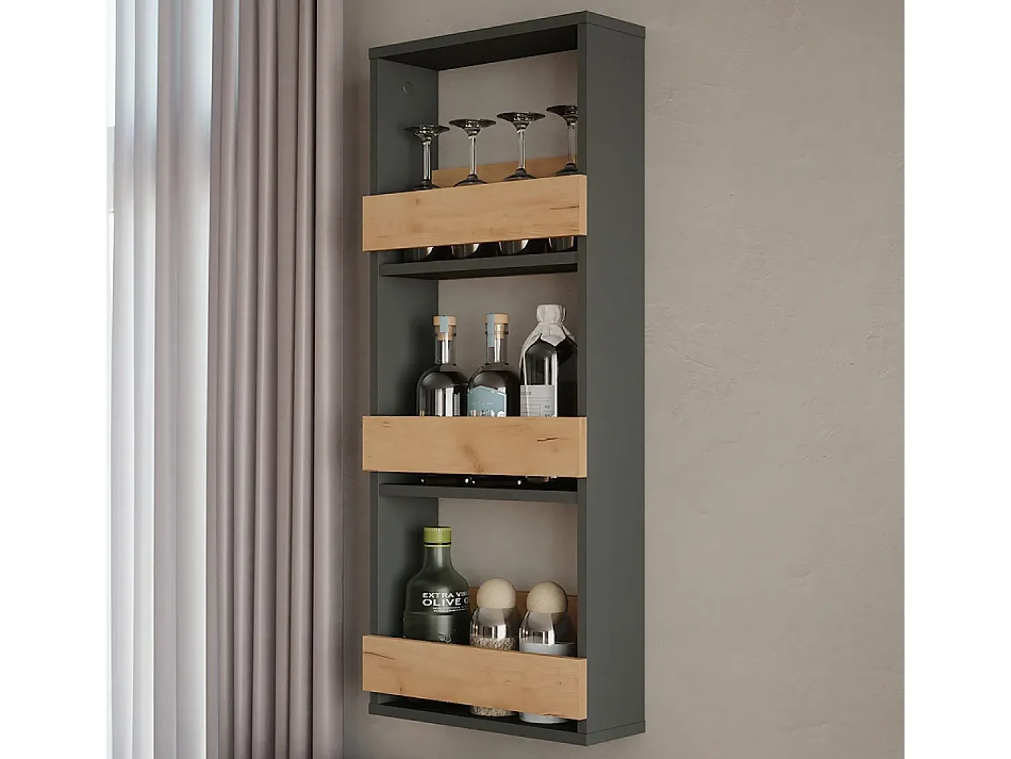 Estantería de pared oro power roble/antracita 40x15.1x98 repose