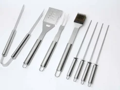 Estuche de 8 accesorios de acero inoxidable para barbacoa y plancha
