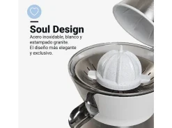 Exprimidor de brazo Juicy Plus Universal Blue 300W 2 conos blanco