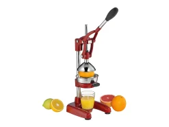 Exprimidor profesional Amalfi rojo Kuchenprofi - Extractor de jugo de granada y cítricos de acero inoxidable con mango largo y base estable