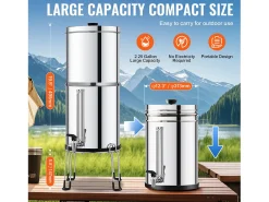 Filtro de Agua Alimentado por Gravedad SucceBuy, Sistema de Filtración de Agua por Gravedad 8,5 L 2 Filtros