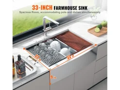 Fontanela de Cocina SucceBuy 84 x 56 x 23 cm, de Acero Inoxidable 304, Cubeta Simple