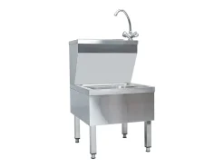 Fregadero comercial para lavado de manos con grifo de acero inoxidable
