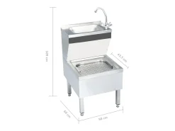 Fregadero comercial para lavado de manos con grifo de acero inoxidable