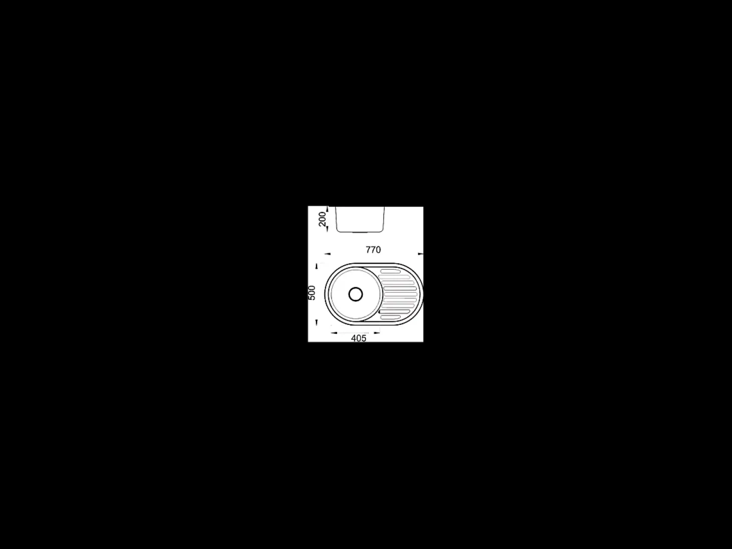 Fregadero con escurridor sin orificio grifo Australia 20 cm(alto)77 cm(ancho)50 cm(largo)