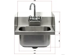 Fregadero de acero inoxidable lavabo gastronorm lavabo cuadrado lavabo fregadero grifo 16_0002396