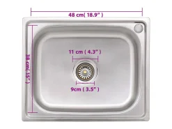 Fregadero de camping Fregadero individual Acero inoxidable