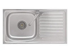 Fregadero de camping individual con grifo de acero inoxidable