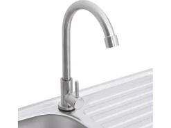 Fregadero de camping individual con grifo de acero inoxidable
