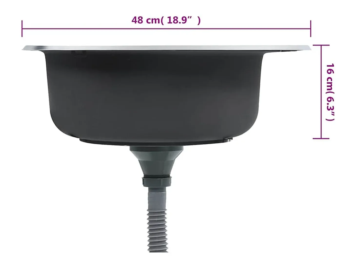 Fregadero de cocina con colador y sifón de acero inoxidable