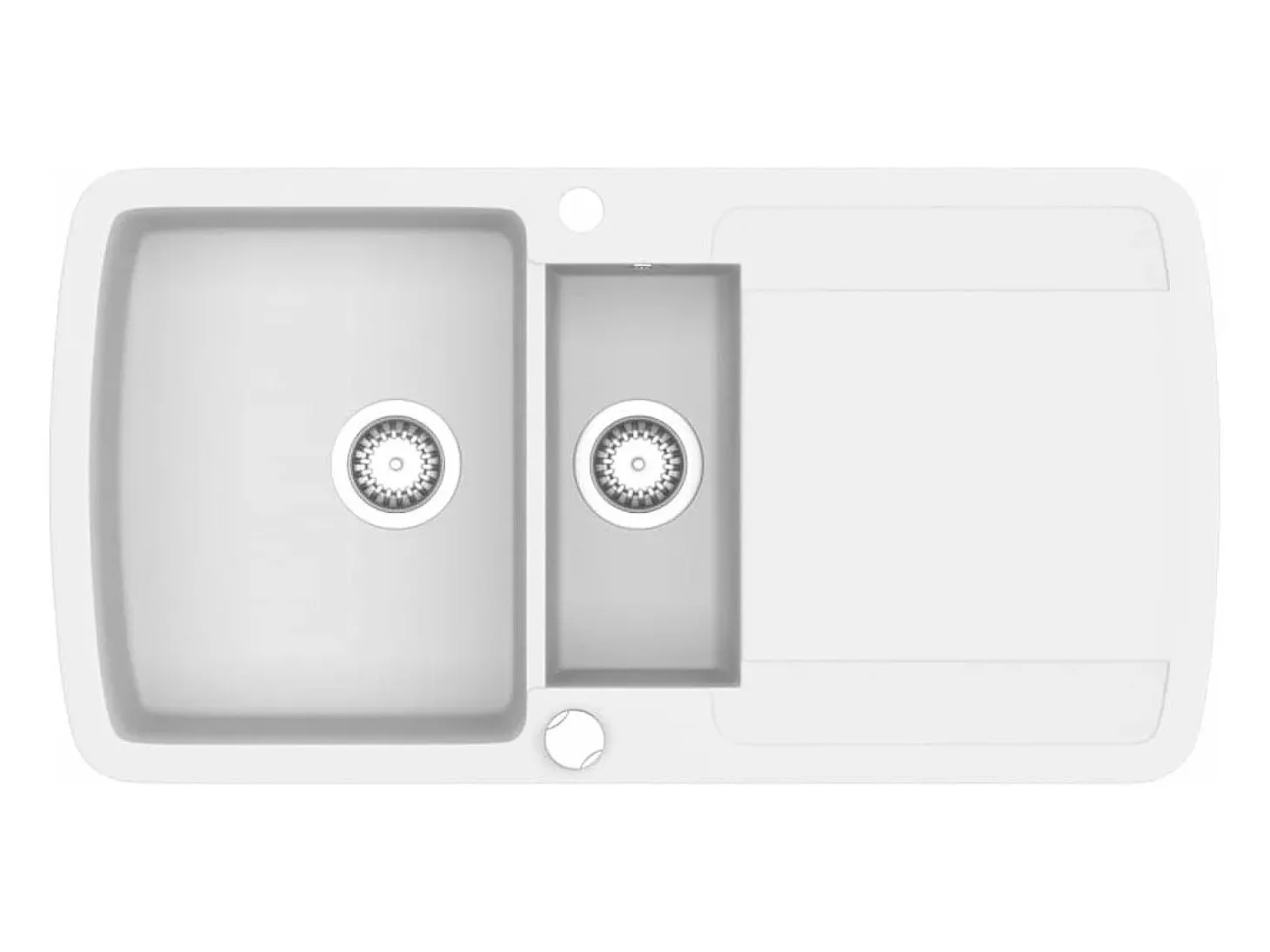 Fregadero de cocina con dos senos de granito blanco ES833469