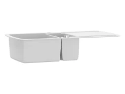 Fregadero de cocina con dos senos de granito blanco ES833469